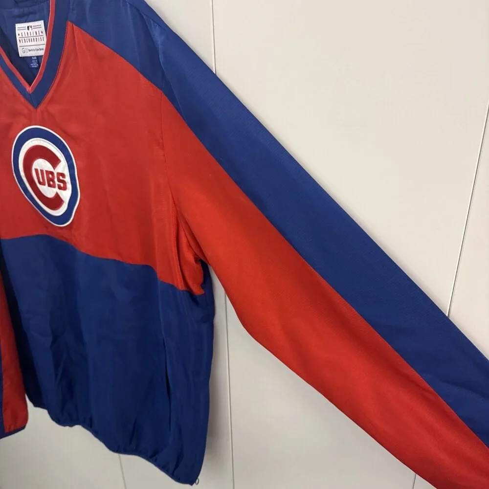 G-III Sports MLB Chicago Cubs Men's XL Pullover Windbreaker Side Zip Warmup NWT